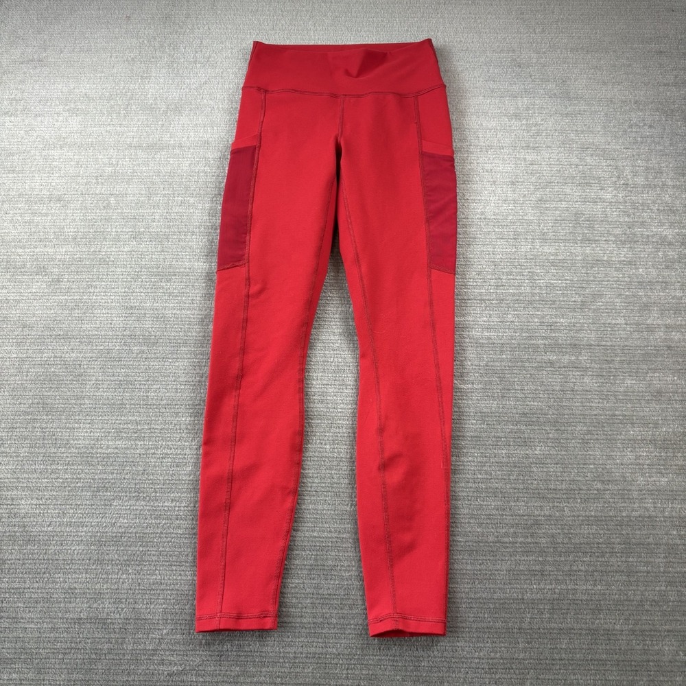 Fabletics Powerhold Define High Rise Tight Leggings Red Small Workout Yoga